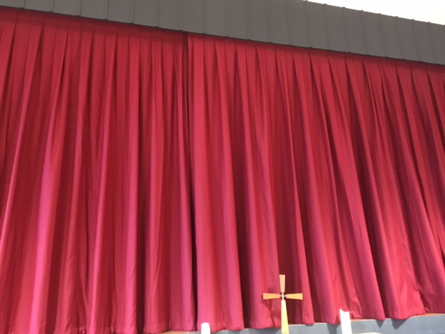 photo of stage curtain closed
