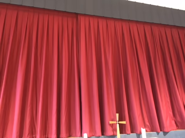photo of stage curtain closed