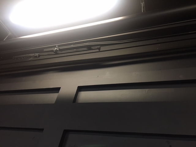 photo of stage curtain tracks