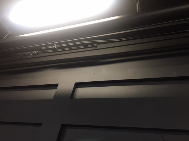 photo of stage curtain tracks