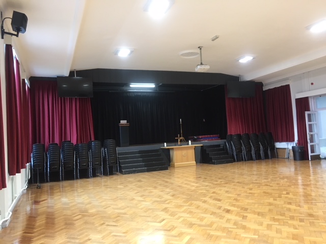 photo of stage curtain open